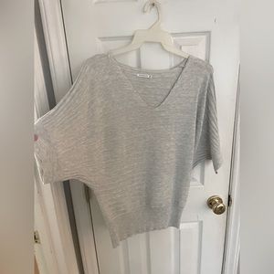 3/4 sleeve knit ribbed v-neck